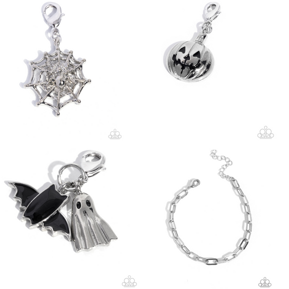 Halloween Charm- Paparazzi Accessories - Silver- 4 piece set - Jewelry with Erin Binford