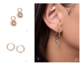 Swooning Sheen and Elegant Evidence - Gold - Paparazzi Accessories - Earring Interchangeable Charm Set