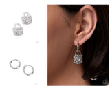 Swooning Sheen and Locket Lineup - Silver - Paparazzi Accessories - Earring Interchangable Charm Set
