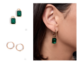 Swooning Sheen and Memorable Model - Green - Paparazzi Accessories - Interchangeable Earring Charm Set