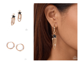 Swooning Sheen and Changeable Celebrity - Black - Paparazzi Accessories -Earring Interchangeable Charm Set