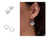 Swooning Sheen and Adorable Amore - Silver - Paparazzi Accessories- Earring Interchangable  Charm Set