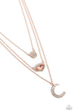 Lunar Lineup - Rose Gold- Paparazzi Accessories - Necklace