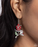 Tulip Tradition - Red - Paparazzi Accessories - Earring