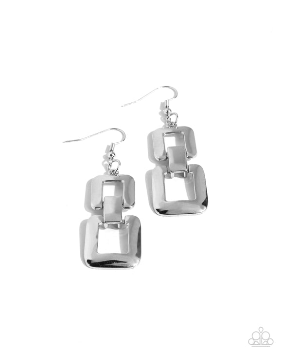 Public Square - Silver - Paparazzi Accessories - Earring - Jewelry with Erin Binford