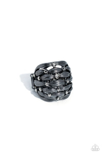 Steadfast Stack - Black -Paparazzi Accessories - Ring - Jewelry with Erin Binford