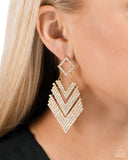 Cautious Caliber - Gold- Paparazzi Accessories - Earring - PRESALE - Jewelry with Erin Binford