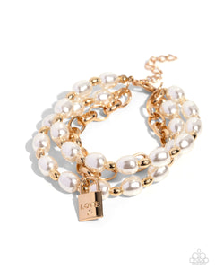 LOVE-Locked Legacy - Gold - Paparazzi Accessories- Bracelet - Jewelry with Erin Binford