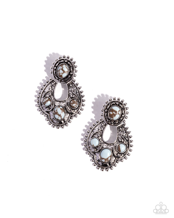 Handcrafted Horseshoe - Blue - Paparazzi Accessories - Earring - Jewelry with Erin Binford