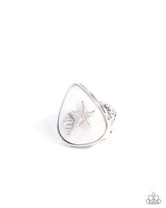 Seaside Serendipity - White - Paparazzi Accessories - Ring - Jewelry with Erin Binford