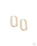 Paramount Paperclips - Gold - Paparazzi Accessories- Interchangeable Charm Base Hoops