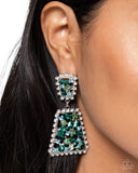 Glistening Gala - Green - Paparazzi Accessories - Earring