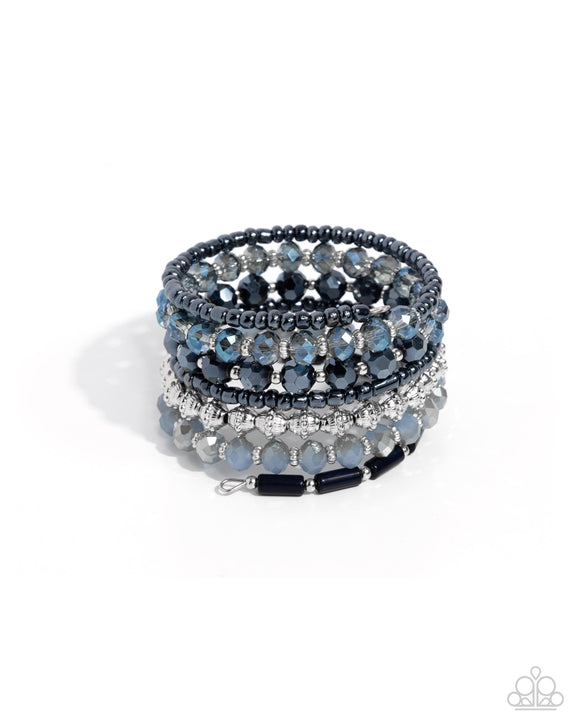 Stacked Surprise - Blue - Paparazzi Accessories - Bracelet