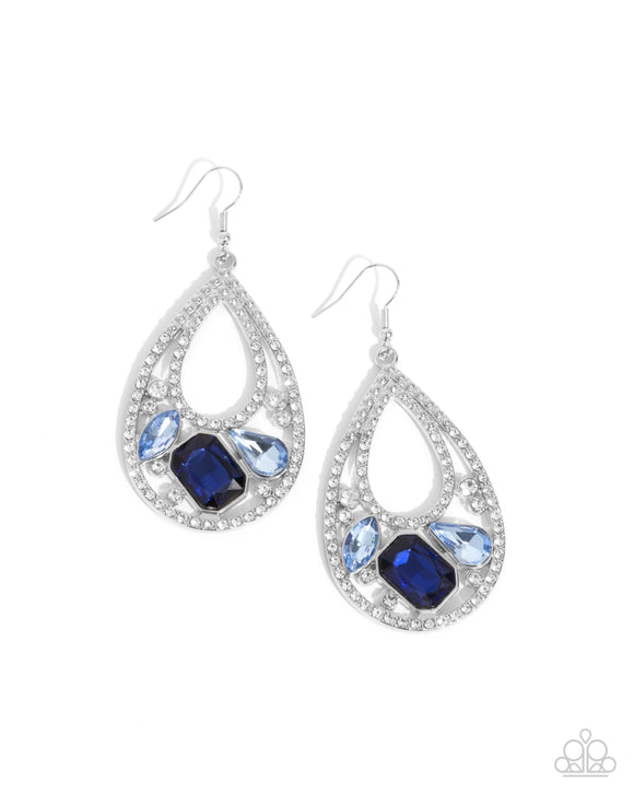Teardrop Trifecta - Blue - Paparazzi Accessories - Earring - Jewelry with Erin Binford