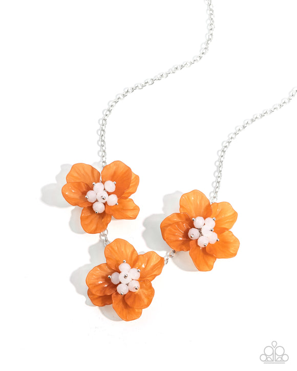 Petaled Promotion - Orange - Paparazzi Accessories - Necklace - Jewelry with Erin Binford