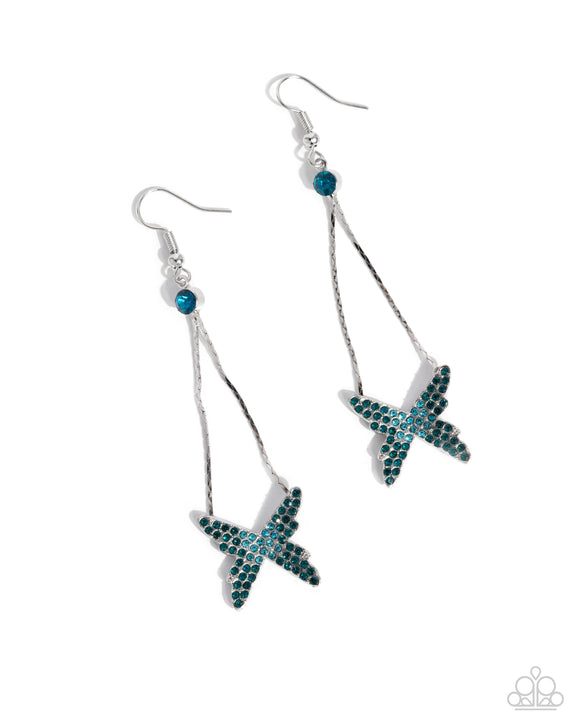 Pick A FLIGHT - Blue - Paparazzi Accessories - Earring - Jewelry with Erin Binford