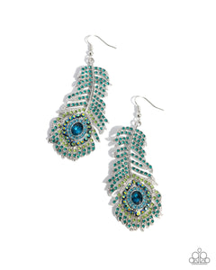 Prized Peacock - Green - Paparazzi Accessories - Earring - Jewelry with Erin Binford