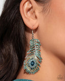Prized Peacock - Green - Paparazzi Accessories - Earring - Jewelry with Erin Binford