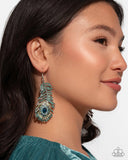 Prized Peacock - Green - Paparazzi Accessories - Earring - Jewelry with Erin Binford