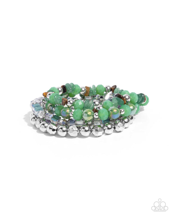 Supervisory Stack - Green - Paparazzi Accessories - Bracelet - Jewelry with Erin Binford