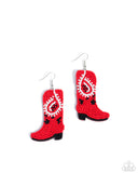 Western Webbing - Red - Paparazzi Accessories - Earring - Jewelry with Erin Binford