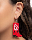 Western Webbing - Red - Paparazzi Accessories - Earring - Jewelry with Erin Binford
