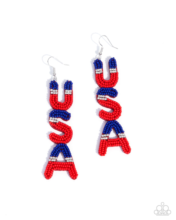 Pampered Patriot - Multi - Paparazzi Accessories- Earring