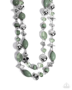 Eye-Catching Earnings - Green - Paparazzi Accessories- Necklace