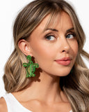 Turtle Tapestry - Green - Paparazzi Accessories - Earring - Jewelry with Erin Binford