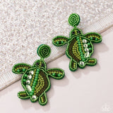 Turtle Tapestry - Green - Paparazzi Accessories - Earring - Jewelry with Erin Binford