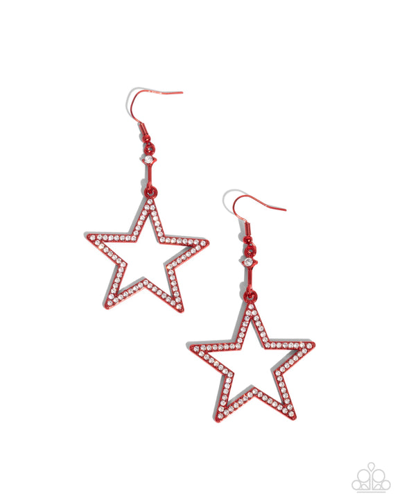 Steady Stars - Red - Paparazzi Accessories - Earring - Jewelry with Erin Binford