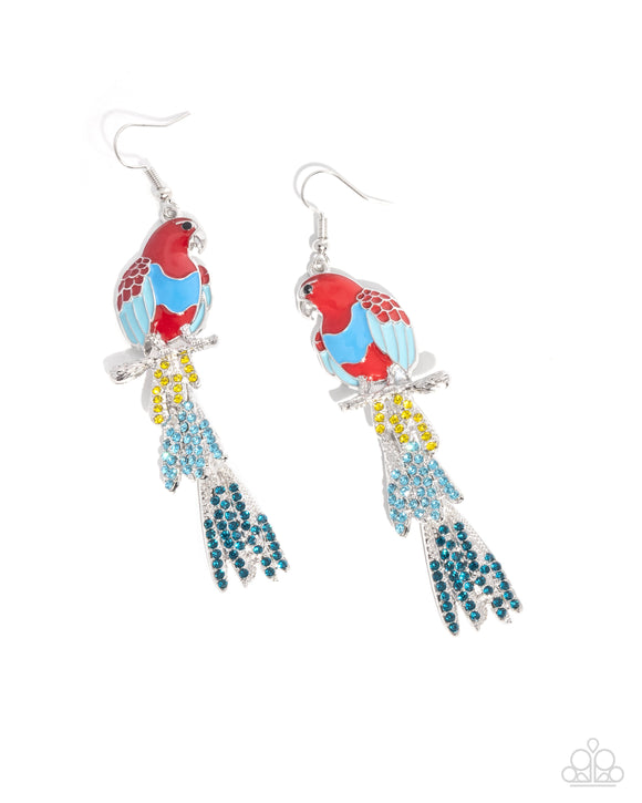 Parrot Pull - Red - Paparazzi Accessories - Earring - Jewelry with Erin Binford
