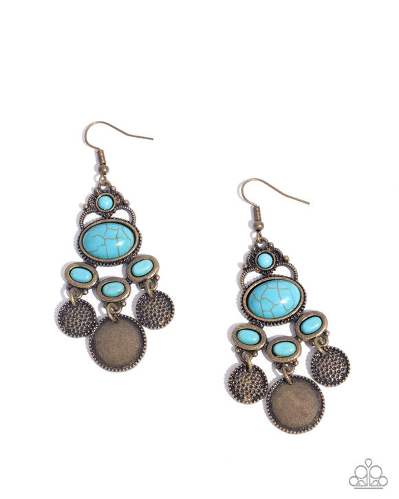 Chandelier Candor - Brass - Paparazzi Accessories - Earring - Jewelry with Erin Binford