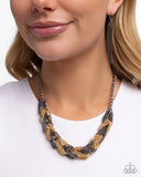 Braided Breakthrough - Black - Paparazzi Accessories - Necklace - Jewelry with Erin Binford