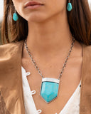 Pendant Passage - Blue - Paparazzi Accessories - Necklace