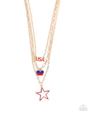 Unforgettable USA - Gold - Paparazzi Accessories- Necklace - Jewelry with Erin Binford