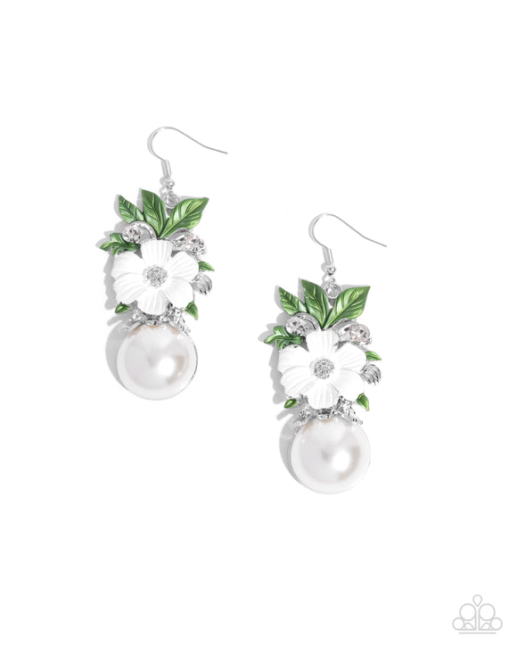 Bouquet Beholder - White - Paparazzi Accessories - Earring - Jewelry with Erin Binford