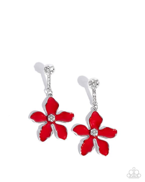 Floral Fleet - Red - Paparazzi Accessories - Earring - Jewelry with Erin Binford
