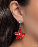 Floral Fleet - Red - Paparazzi Accessories - Earring - Jewelry with Erin Binford