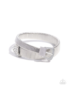 Belted Brilliance - White - Paparazzi Accessories- Bracelet - Jewelry with Erin Binford