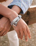 Belted Brilliance - White - Paparazzi Accessories- Bracelet - Jewelry with Erin Binford