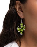 Cactus Catwalk - Green - Paparazzi Accessories - Earring - Jewelry with Erin Binford