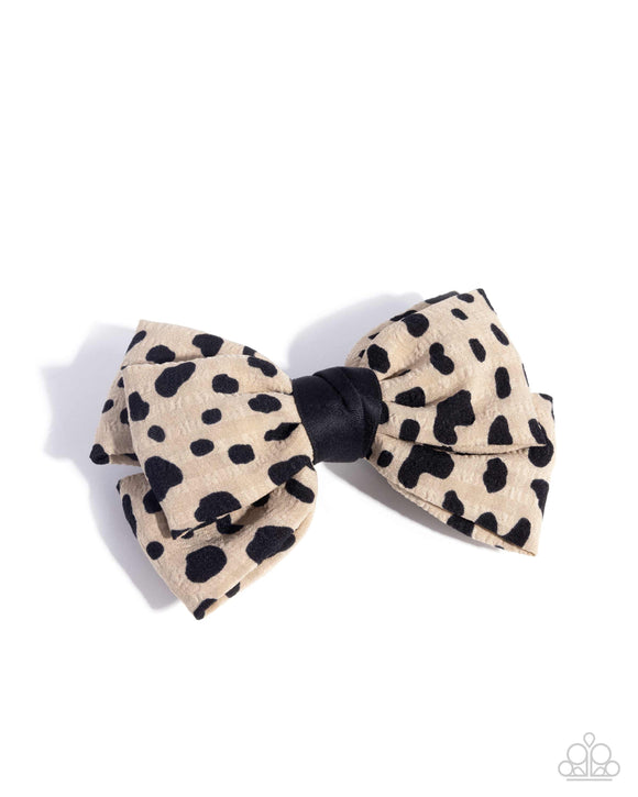 Spotted Showcase - Brown - Paparazzi Accessories - Hair Clip