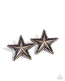 Staunch Studs - Brass -  Paparazzi Accessories - Earring - Jewelry with Erin Binford