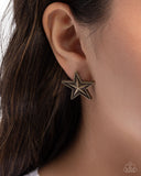 Staunch Studs - Brass -  Paparazzi Accessories - Earring - Jewelry with Erin Binford