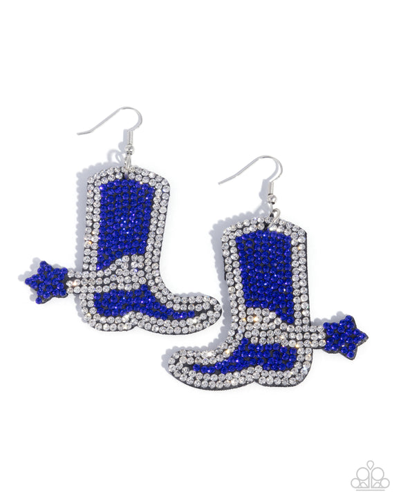 Benevolent Boot - Blue - Paparazzi Accessories - Earring - Jewelry with Erin Binford