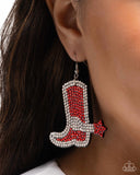 Benevolent Boot - Red - Paparazzi Accessories - Earring - Jewelry with Erin Binford