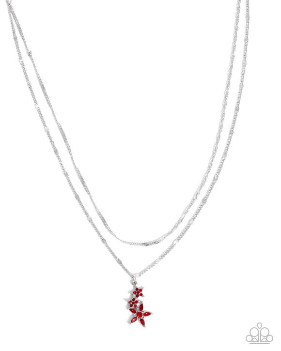 Scintillating Stars - Red - Paparazzi Accessories - Necklace