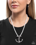 Anchored Allure - White - Paparazzi Accessories - Necklace - Jewelry with Erin Binford