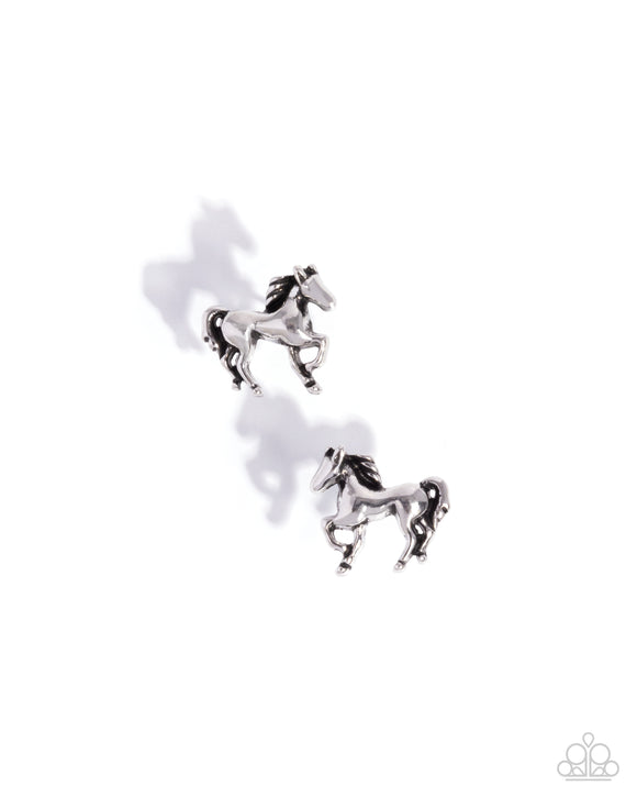 Stallion Selfie - Silver - Paparazzi Accessories - Earring - Jewelry with Erin Binford
